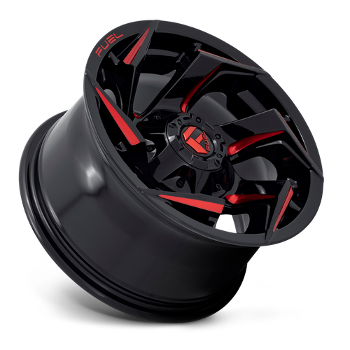 Fuel Offroad D755 REACTION Gloss Black Milled W/ Red Tint 15x8 -18 6x139.7mm 108mm