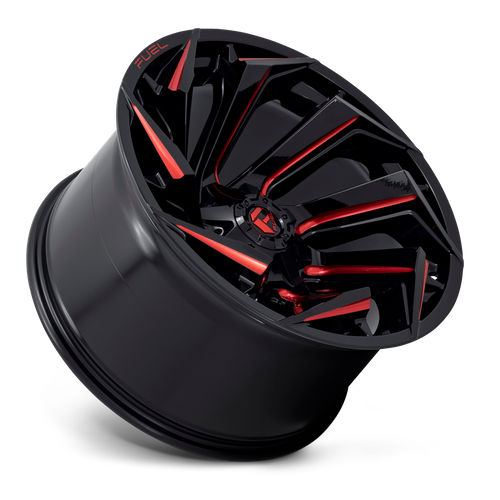 Fuel Offroad D755 REACTION Gloss Black Milled W/ Red Tint 22x10 -18 8x170mm 125.1mm