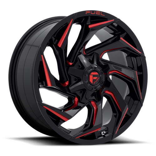Fuel Offroad D755 REACTION Gloss Black Milled W/ Red Tint 20x9 +1 8x165.1mm 125.1mm