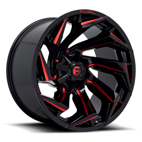Fuel Offroad D755 REACTION Gloss Black Milled W/ Red Tint 22x12 -44 5x114.3|5x127mm 78.1mm