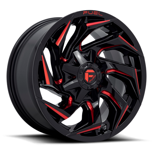 Fuel Offroad D755 REACTION Gloss Black Milled W/ Red Tint 18x9 -12 5x114.3|5x127mm 78.1mm - Wheelwiz