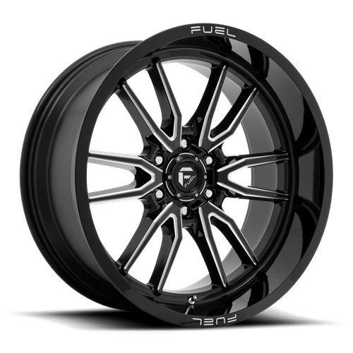Fuel Offroad D761 CLASH Gloss Black Milled 22x10 -18 6x139.7mm 106.1mm