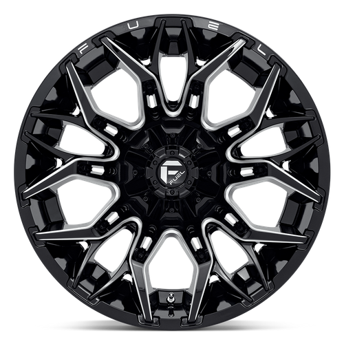 Fuel Offroad D769 TWITCH Glossy Black Milled 22x12 -44 8x180mm 124.2mm