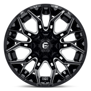 Fuel Offroad D769 TWITCH Glossy Black Milled 22x12 -44 8x180mm 124.2mm
