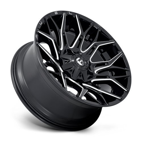 Fuel Offroad D769 TWITCH Glossy Black Milled 22x10 -18 8x165.1mm 125.1mm - Wheelwiz