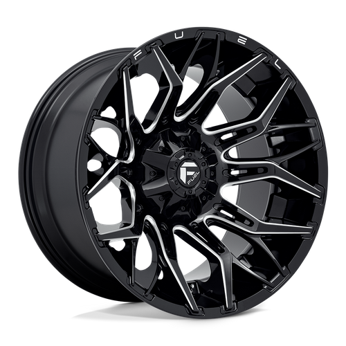 Fuel Offroad D769 TWITCH Glossy Black Milled 22x12 -44 8x180mm 124.2mm