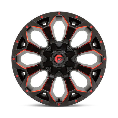 Fuel Offroad D787 ASSAULT Matte Black Red Milled 20x9 +1 5x114.3|5x127mm 78.1mm