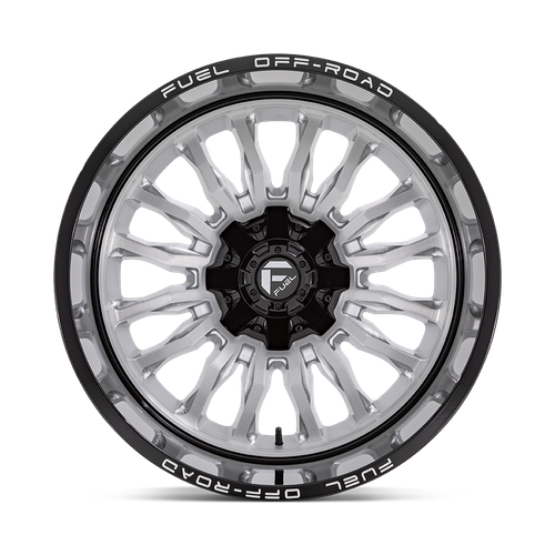 Fuel Offroad D798 ARC Silver Brush Face W/ Blk Lip 22x12 -44 8x170mm 125.1mm