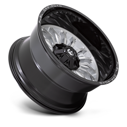 Fuel Offroad D798 ARC Silver Brush Face W/ Blk Lip 22x12 -44 8x170mm 125.1mm