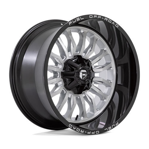 Fuel Offroad D798 ARC Silver Brush Face W/ Blk Lip 22x12 -44 8x170mm 125.1mm