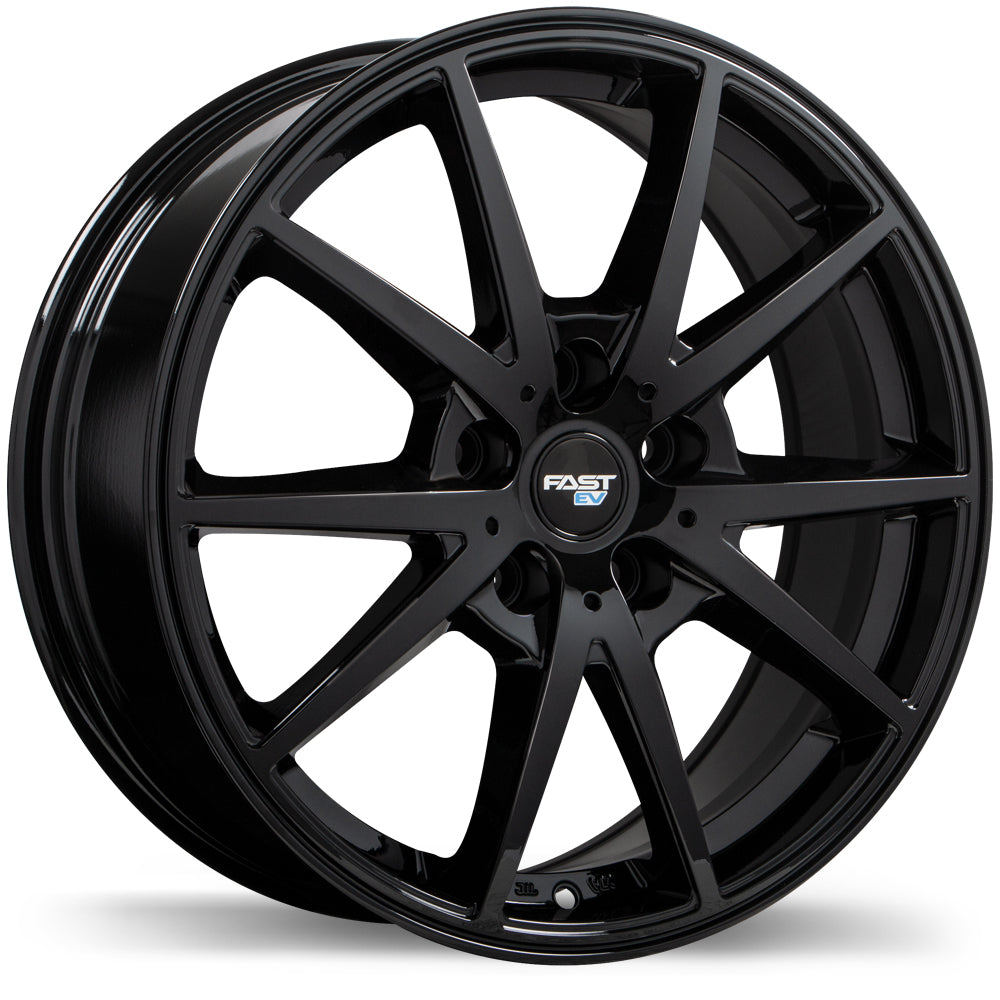 Fast Wheels EV02 Gloss Black 17x6.5 +38 5x114.3mm 66.1mm - Wheelwiz