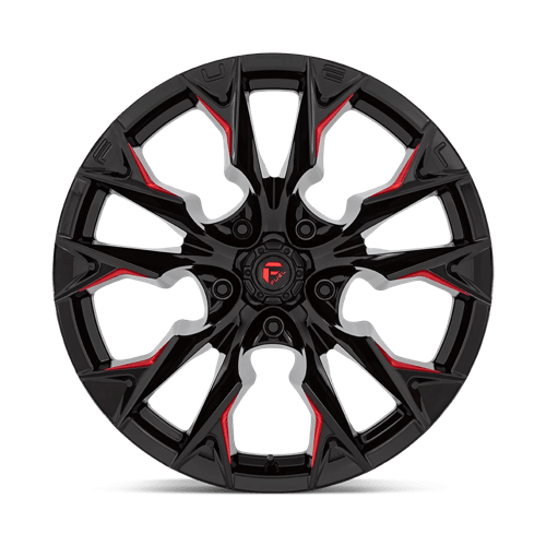 Fuel Offroad D823 FLAME Gloss Black Mill W/ Candy Red 20x10 -18 5x139.7mm 78.1mm - Wheelwiz