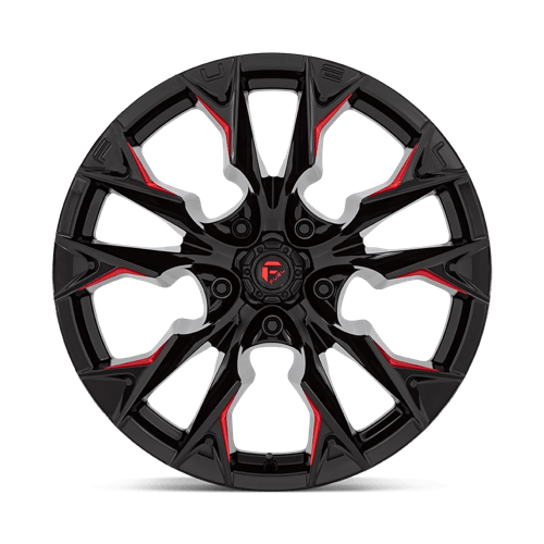 Fuel Offroad D823 FLAME Gloss Black Mill W/ Candy Red 20x10 -18 5x139.7mm 78.1mm - Wheelwiz