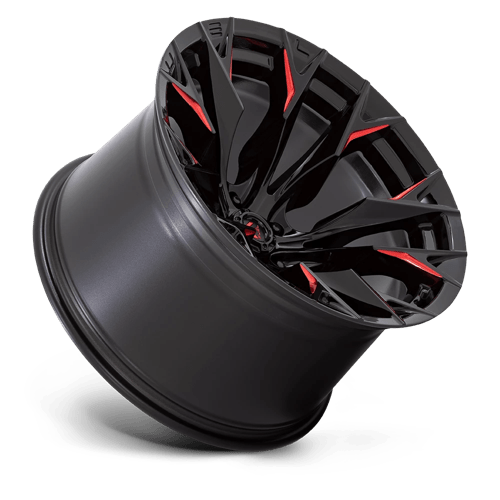 Fuel Offroad D823 FLAME Gloss Black Mill W/ Candy Red 20x12 -44 5x127mm 71.5mm - Wheelwiz