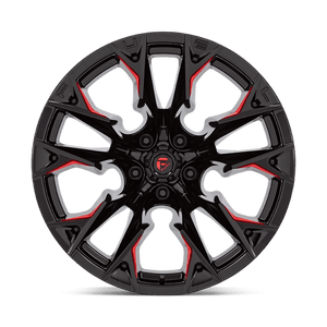 Fuel Offroad D823 FLAME Gloss Black Mill W/ Candy Red 20x12 -44 5x127mm 71.5mm - Wheelwiz