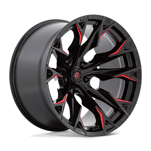 Fuel Offroad D823 FLAME Gloss Black Mill W/ Candy Red 22x12 -44 5x127mm 71.5mm - Wheelwiz