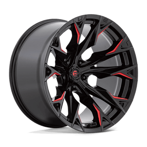 Fuel Offroad D823 FLAME Gloss Black Mill W/ Candy Red 22x12 -44 5x127mm 71.5mm - Wheelwiz