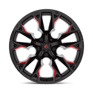 Fuel Offroad D823 FLAME Gloss Black Mill W/ Candy Red 22x12 -44 5x127mm 71.5mm - Wheelwiz
