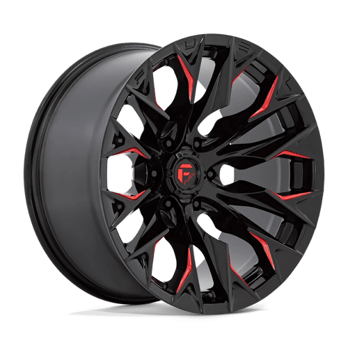 Fuel Offroad D823 FLAME Gloss Black Mill W/ Candy Red 20x10 -18 8x165.1mm 125.1mm