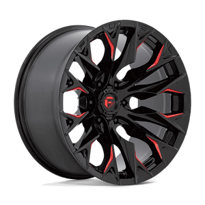 Fuel Offroad D823 FLAME Gloss Black Mill W/ Candy Red 20x10 -18 8x180mm 124.2mm - Wheelwiz