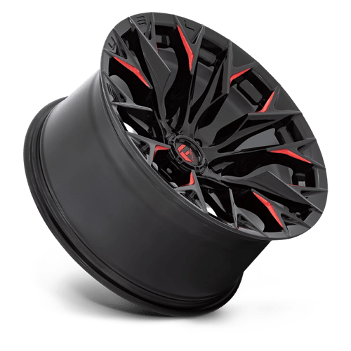 Fuel Offroad D823 FLAME Gloss Black Mill W/ Candy Red 20x9 +1 5x139.7mm 78.1mm - Wheelwiz