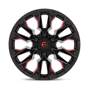 Fuel Offroad D823 FLAME Gloss Black Mill W/ Candy Red 20x10 -18 8x180mm 124.2mm