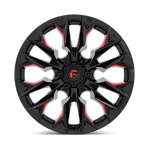 Fuel Offroad D823 FLAME Gloss Black Mill W/ Candy Red 20x10 -18 8x170mm 125.1mm