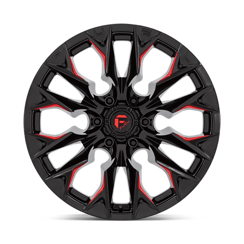 Fuel Offroad D823 FLAME Gloss Black Mill W/ Candy Red 20x10 -18 8x165.1mm 125.1mm