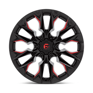 Fuel Offroad D823 FLAME Gloss Black Mill W/ Candy Red 20x10 -18 6x135mm 87.1mm - Wheelwiz