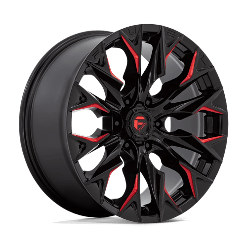 Fuel Offroad D823 FLAME Gloss Black Mill W/ Candy Red 20x9 +20 6x135mm 87.1mm - Wheelwiz