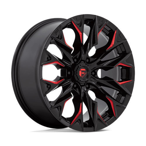Fuel Offroad D823 FLAME Gloss Black Mill W/ Candy Red 20x9 +20 6x139.7mm 106.1mm - Wheelwiz