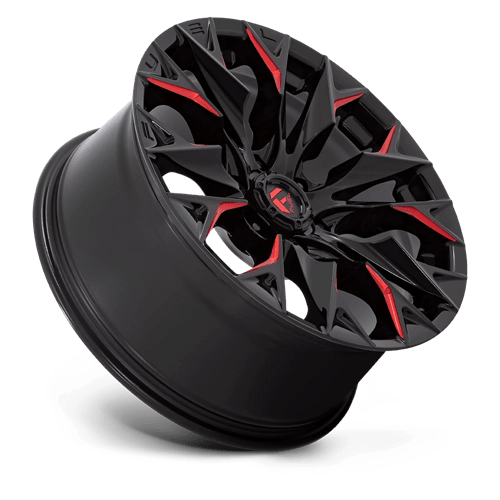 Fuel Offroad D823 FLAME Gloss Black Mill W/ Candy Red 20x9 +20 6x135mm 87.1mm - Wheelwiz