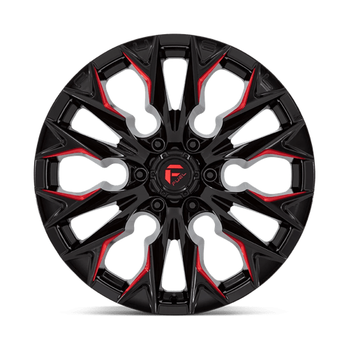 Fuel Offroad D823 FLAME Gloss Black Mill W/ Candy Red 20x9 +20 6x135mm 87.1mm - Wheelwiz