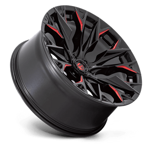 Fuel Offroad D823 FLAME Gloss Black Mill W/ Candy Red 22x10 -18 6x135mm 87.1mm - Wheelwiz