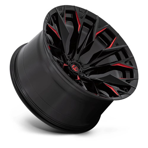Fuel Offroad D823 FLAME Gloss Black Mill W/ Candy Red 22x12 -44 6x135mm 87.1mm - Wheelwiz