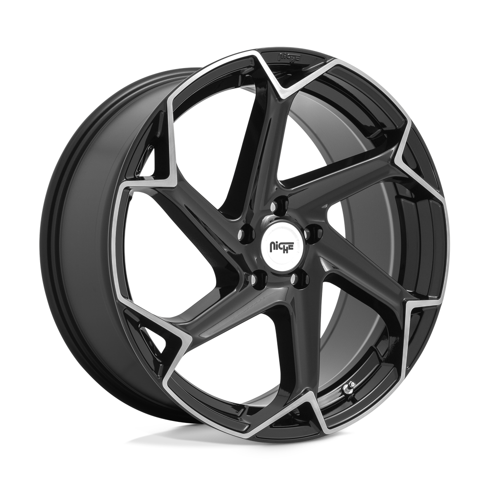 Niche M255 FLASH Gloss Black Brushed 20x9 +35 5x120mm 72.6mm - WheelWiz