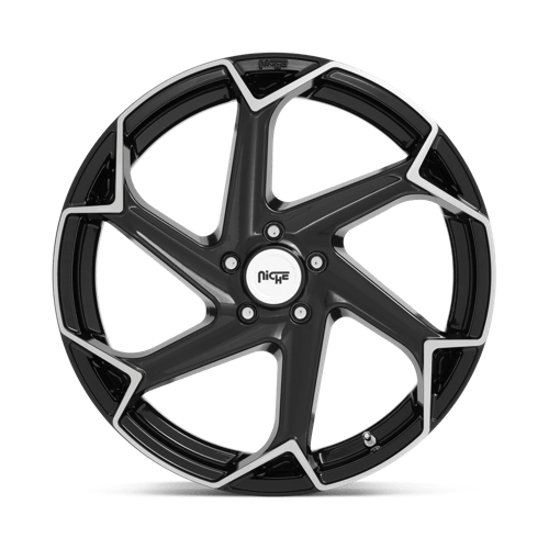 Niche M255 FLASH Gloss Black Brushed 20x9 +35 5x120mm 72.6mm - WheelWiz