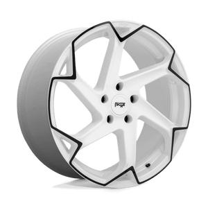 Niche M257 FLASH Gloss White W/ Black 20x10.5 +40 5x112mm 66.6mm - Wheelwiz