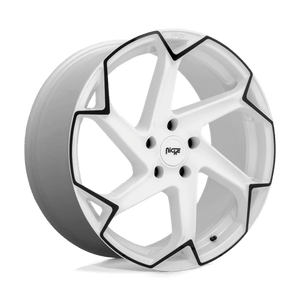 Niche M257 FLASH Gloss White W/ Black 20x9 +35 5x114.3mm 72.6mm - Wheelwiz