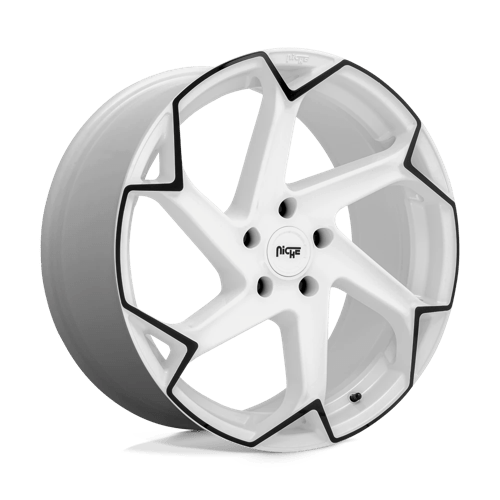 Niche M257 FLASH Gloss White W/ Black 20x10.5 +35 5x120mm 72.6mm - Wheelwiz
