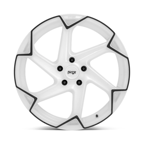 Niche M257 FLASH Gloss White W/ Black 20x10.5 +40 5x112mm 66.6mm - Wheelwiz