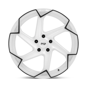 Niche M257 FLASH Gloss White W/ Black 20x9 +35 5x114.3mm 72.6mm - Wheelwiz