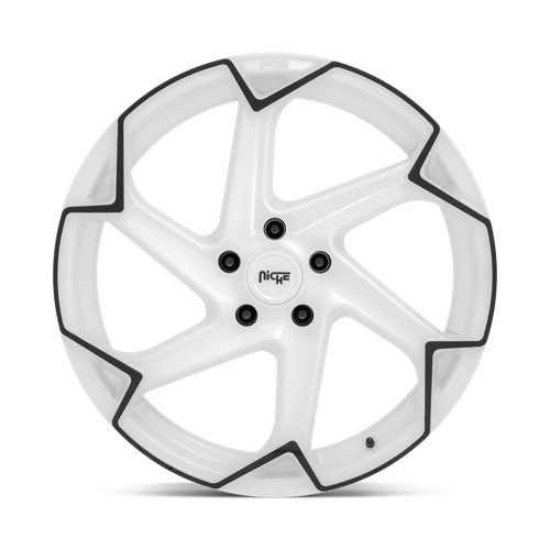 Niche M257 FLASH Gloss White W/ Black 20x10.5 +35 5x120mm 72.6mm - Wheelwiz