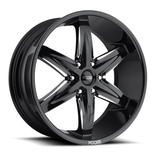 Foose F162 SLIDER Gloss Black Milled 22x9.5 +30 6x139.7mm 78.1mm - Wheelwiz