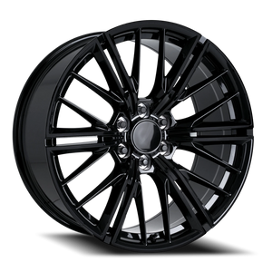 Factory Reproductions FR 28F Gloss Black 22x9.5 +24 6x139.7mm 78.1mm - Wheelwiz
