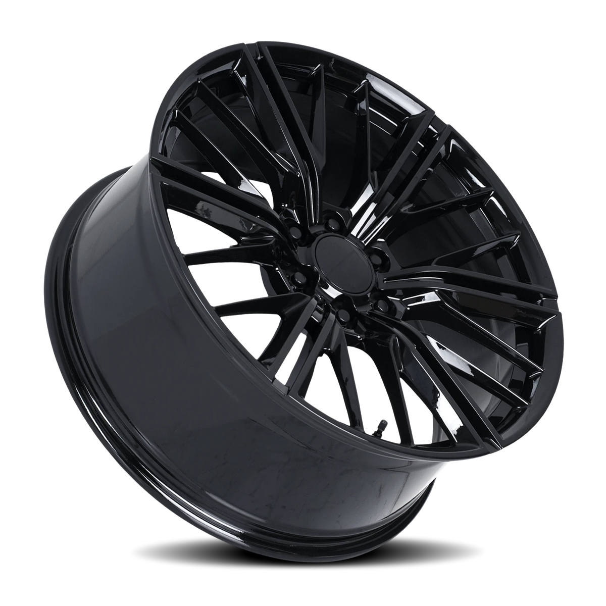 Factory Reproductions FR 28F Gloss Black 22x9.5 +24 6x139.7mm 78.1mm - Wheelwiz