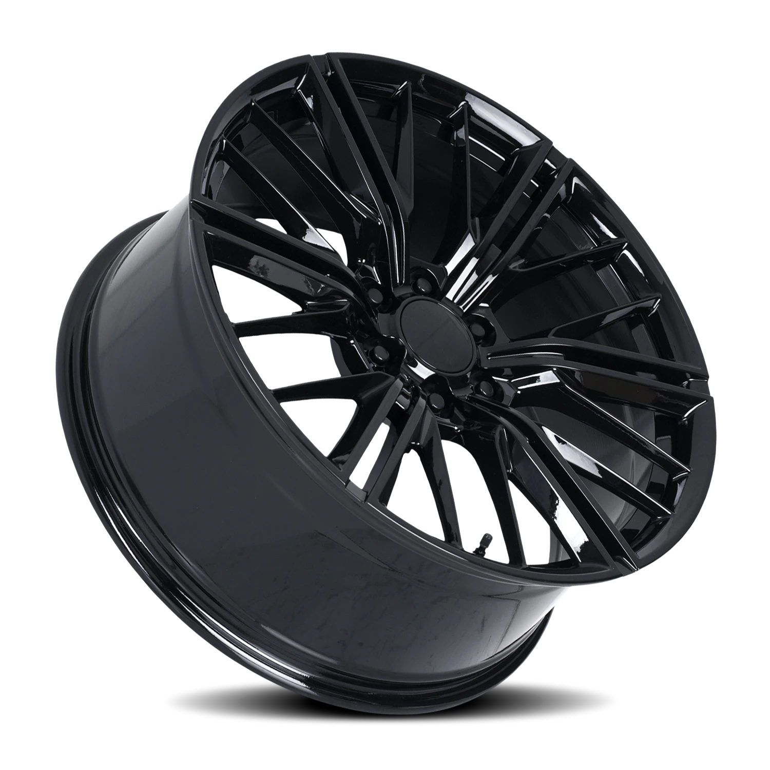Factory Reproductions FR 28F Gloss Black 22x9.5 +24 6x139.7mm 78.1mm - Wheelwiz
