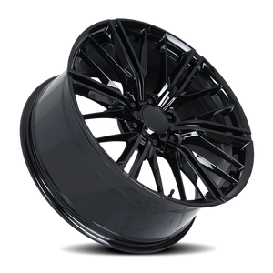 Factory Reproductions FR 28F Gloss Black 22x9.5 +24 6x139.7mm 78.1mm - Wheelwiz