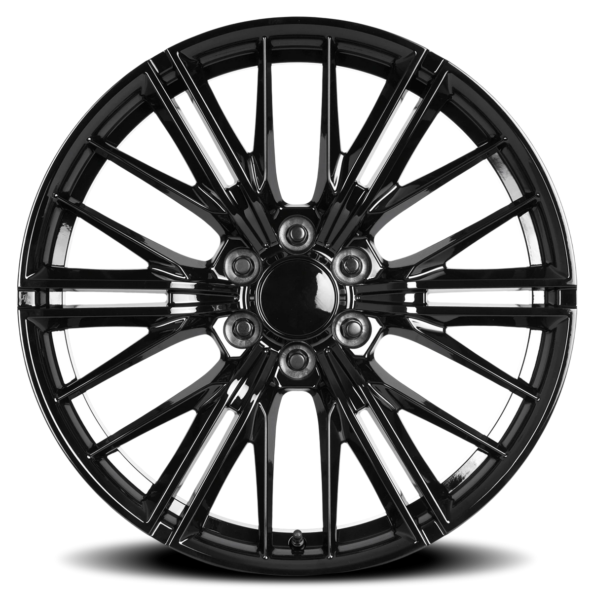 Factory Reproductions FR 28F Gloss Black 22x9.5 +24 6x139.7mm 78.1mm - Wheelwiz