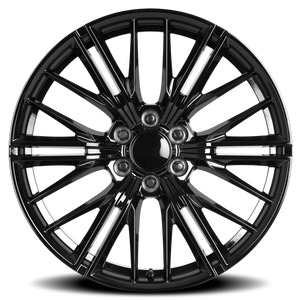 Factory Reproductions FR 28F Gloss Black 22x9.5 +24 6x139.7mm 78.1mm - Wheelwiz